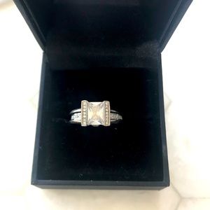 3 carat PRINCESS WEDDING simulated diamonds SET! Great for TRAVEL! in box/bag.